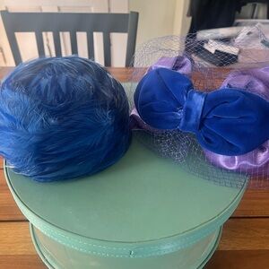 Vintage pill box hat/headband with netting